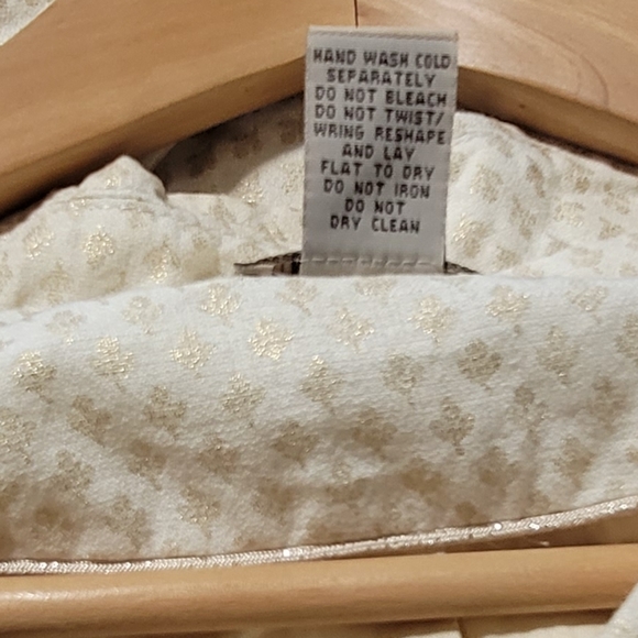 Elevenses Anthropologie blazer cream/white and gold size 4 - Picture 4 of 5